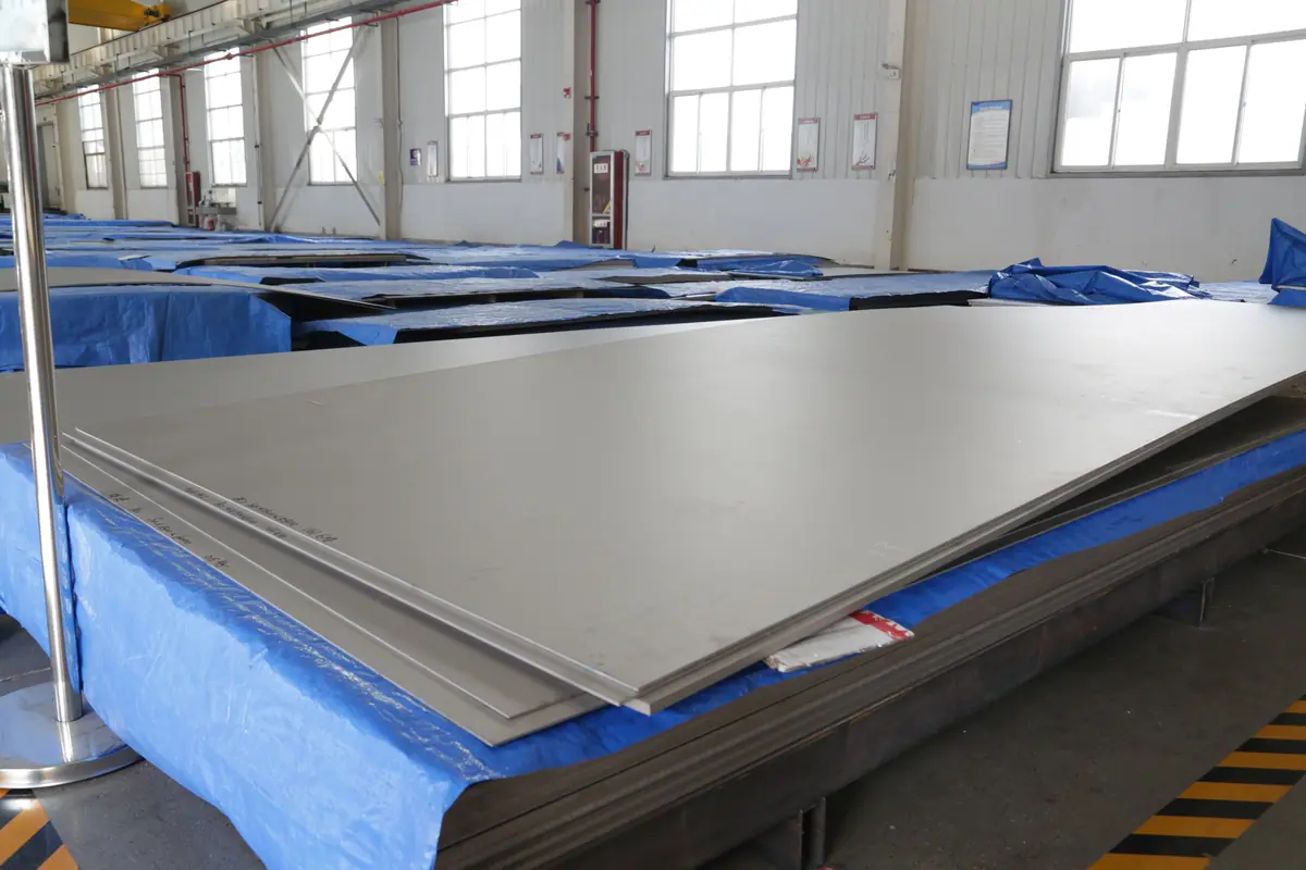 Baoji-milled titanium plate stack ready for export cutting